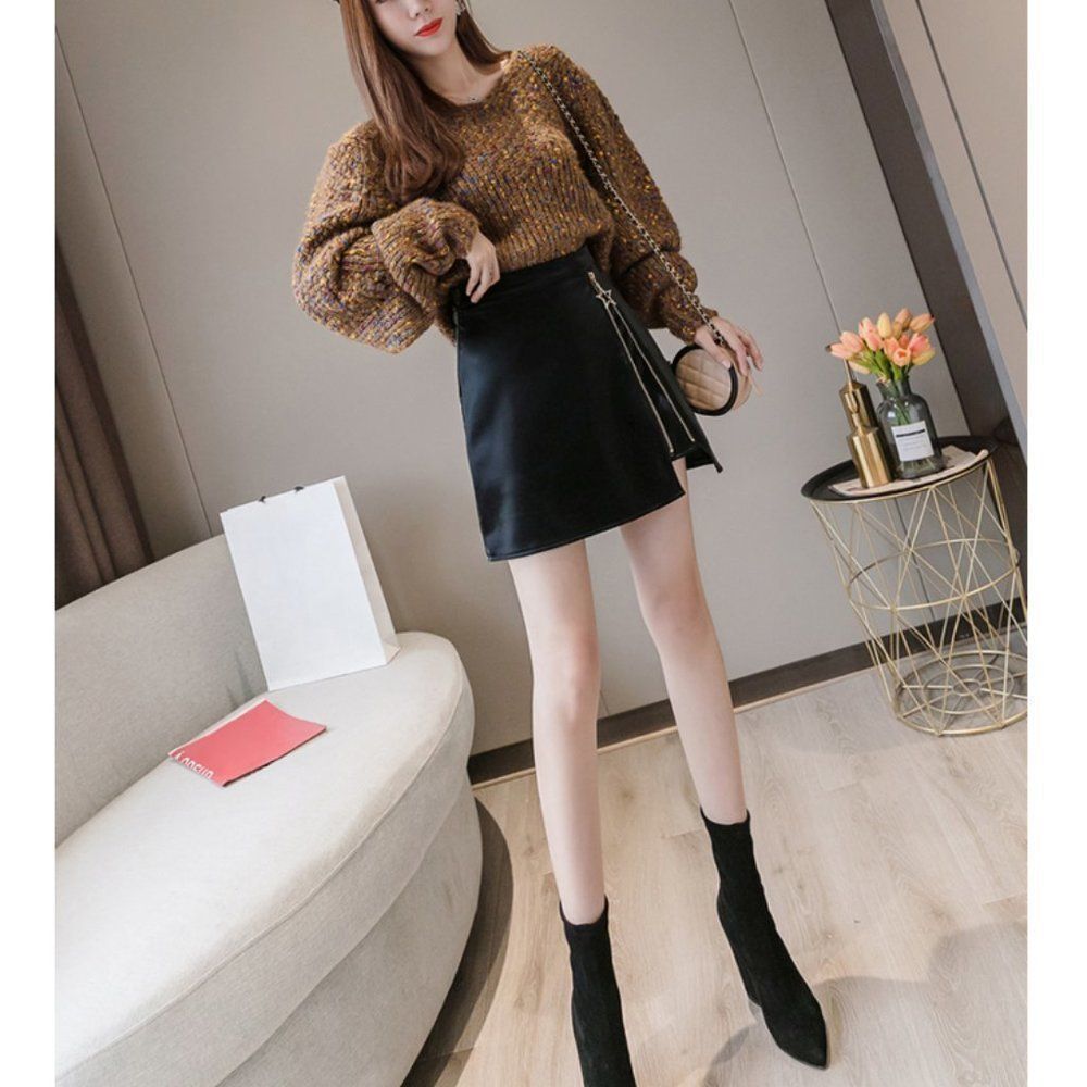 Super Star Leather A-Line Skirt - Picture 6 of 9